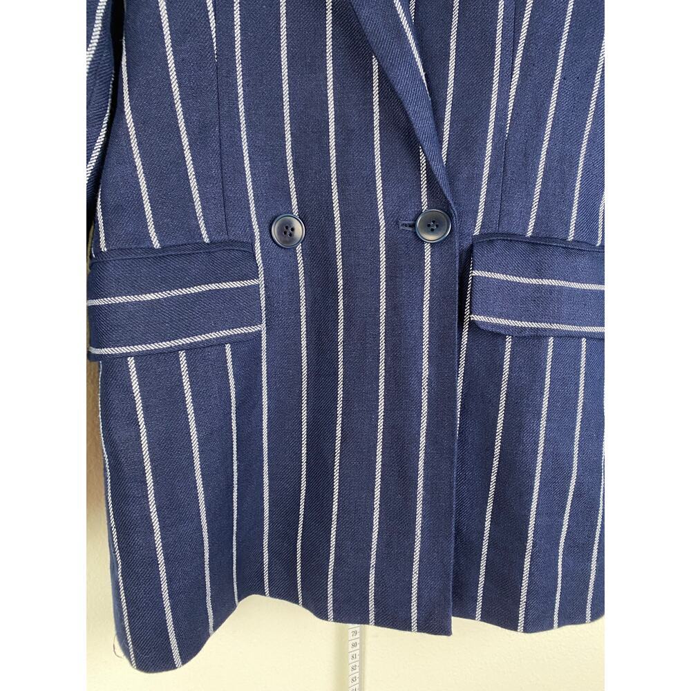 Reformation Verano 100% Linen Pinstripe Double Breasted Blazer XS - Picture 9 of 13